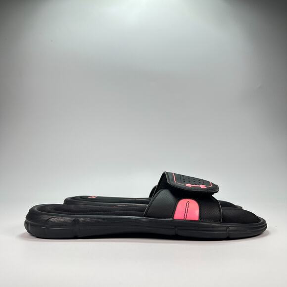 Under Armour Ignite VIII Slides Black Slip On Sandals 1287319-006 Women’s Size 9 - Picture 1 of 9